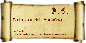 Malatinszki Verbéna névjegykártya