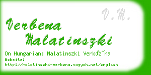 verbena malatinszki business card